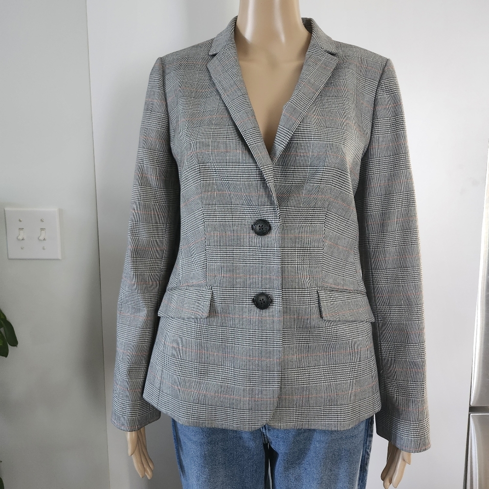 TALBOTS Women's Plaid Like 2 Button Blazer Suit Jacket Size‎ 4 Multicolor Career